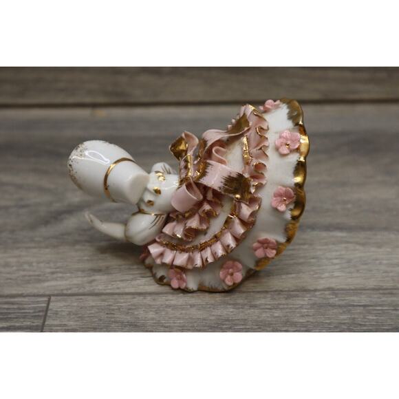 Vintage Geo Z Lefton Collectible Decoration Pink Bloomer Girl Porcelain KW1412 - Picture 6 of 12